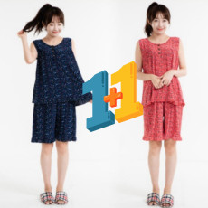 [최저가] 국산 1+1 냉장고 민소매 상하의 잠옷 세트