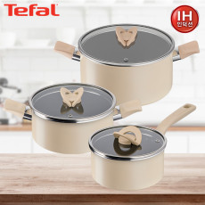 [테팔] 인덕션 블라썸 베이지 편수냄비18cm+양수냄비20cm+24cm