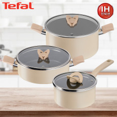 [테팔] 인덕션 블라썸 베이지 편수냄비18cm+양수냄비24cm+전골냄비24cm