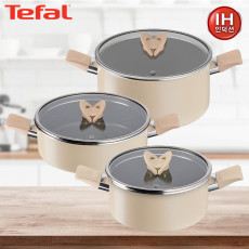 [테팔] 인덕션 블라썸 베이지 양수냄비20cm+24cm+전골냄비24cm